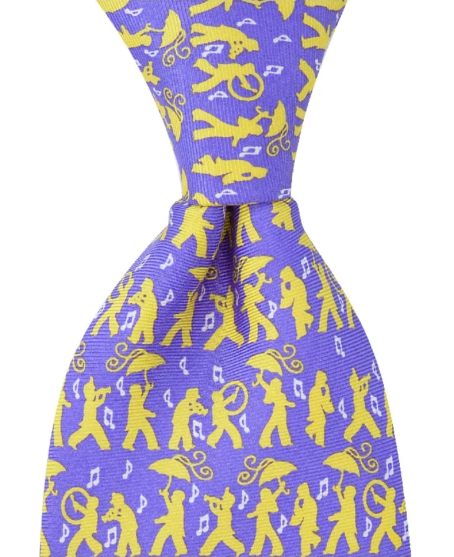 premium silk necktie patterns for office events-Secondline Jazz Tie - Purple