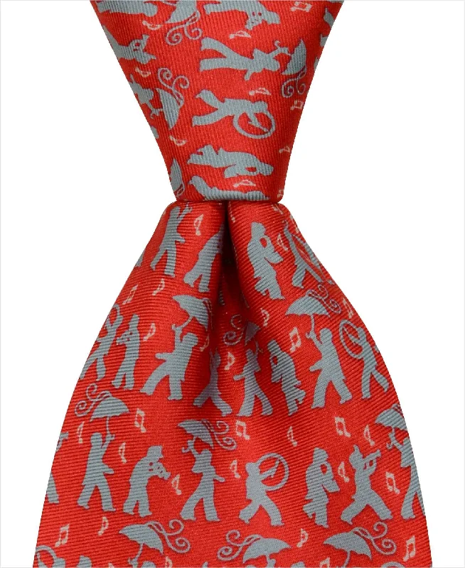 trendy silk wedding necktie colors for men-Secondline Jazz Tie - Red