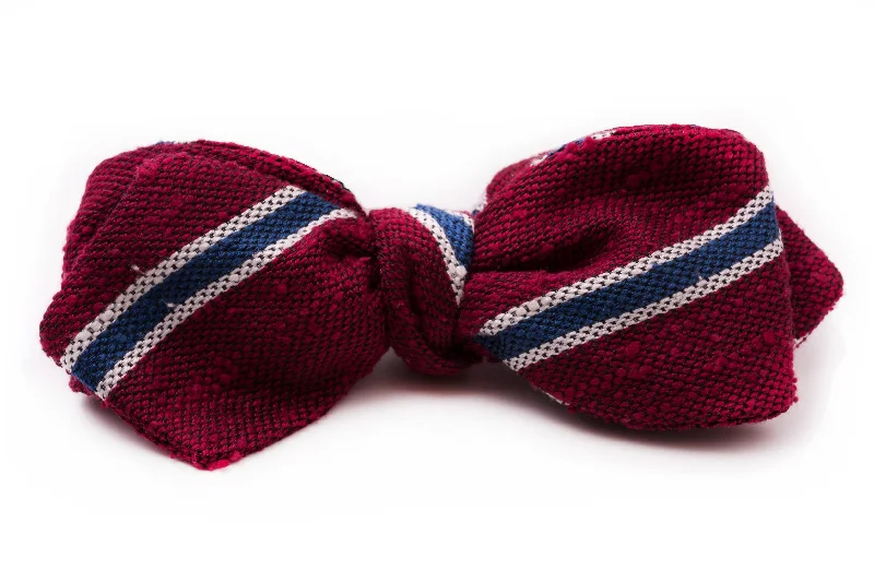 best silk necktie designs for formal events-Red & Blue Striped Shantung Silk Bow Tie