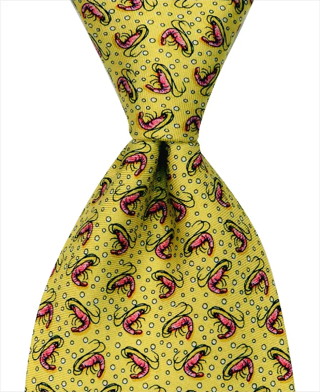 elegant silk necktie colors for office wear-Shrimp Tie - Yellow