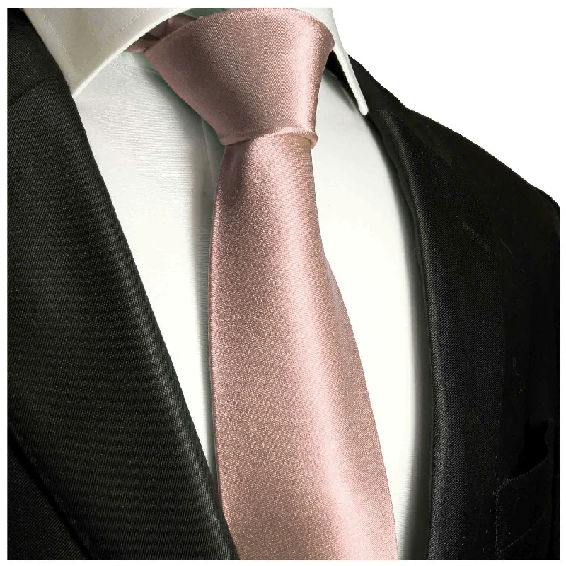 classic silk necktie patterns for business wear-Solid Salmon Boys Zipper Tie