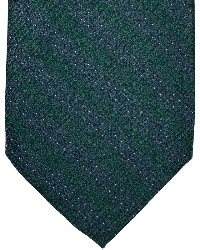 affordable silk necktie combinations for wedding events-Stefano Ricci Silk Tie Green Stripes Design