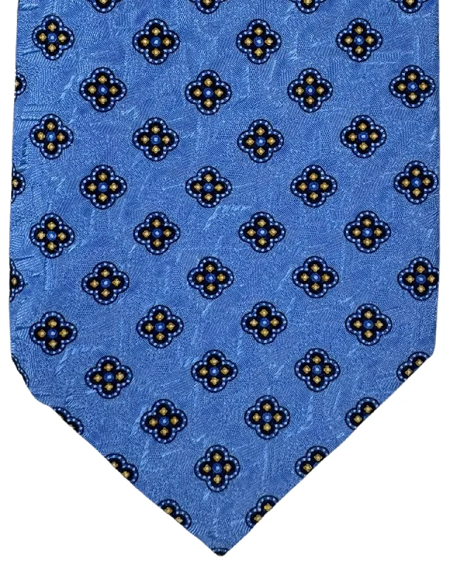 vibrant silk wedding necktie colors for office wear-Stefano Ricci Silk Tie Periwinkle Medallion Design