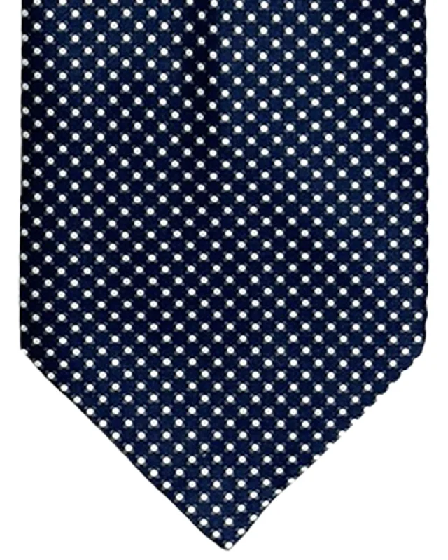 elegant silk necktie designs for corporate events-Stefano Ricci Tie Midnight Blue Mini Geometric Design