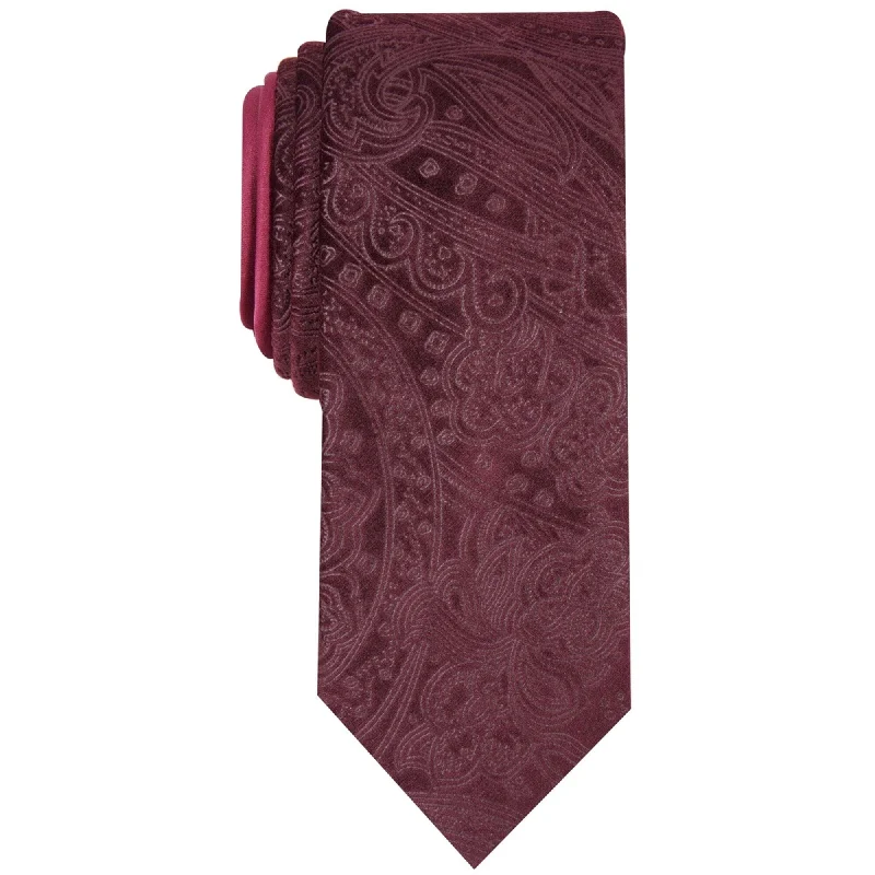 slim silk necktie sets for weddings-Tallia Mens Amos Self-tied Necktie, Red, One Size - One Size