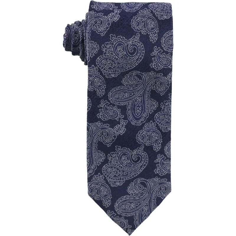 stylish silk necktie designs for office meetings-Tallia Mens Paisley Self-tied Necktie, Blue, One Size - One Size