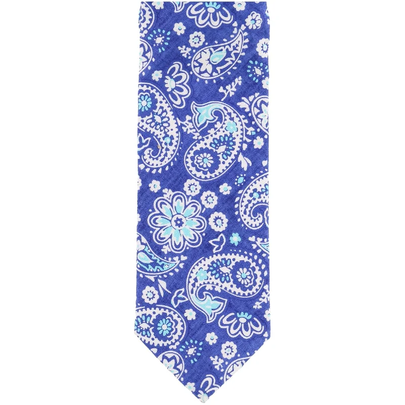 stylish silk necktie colors for office wear-Tallia Mens Paisley Self-tied Necktie, Blue, One Size - One Size