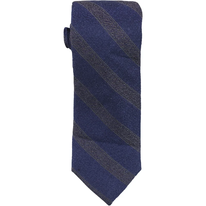 luxurious silk necktie designs for office meetings-Tallia Mens Wide Stripe Self-tied Necktie, Blue, One Size - One Size