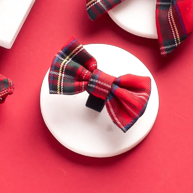 stylish silk necktie sets for office meetings-Tartan Bow Tie