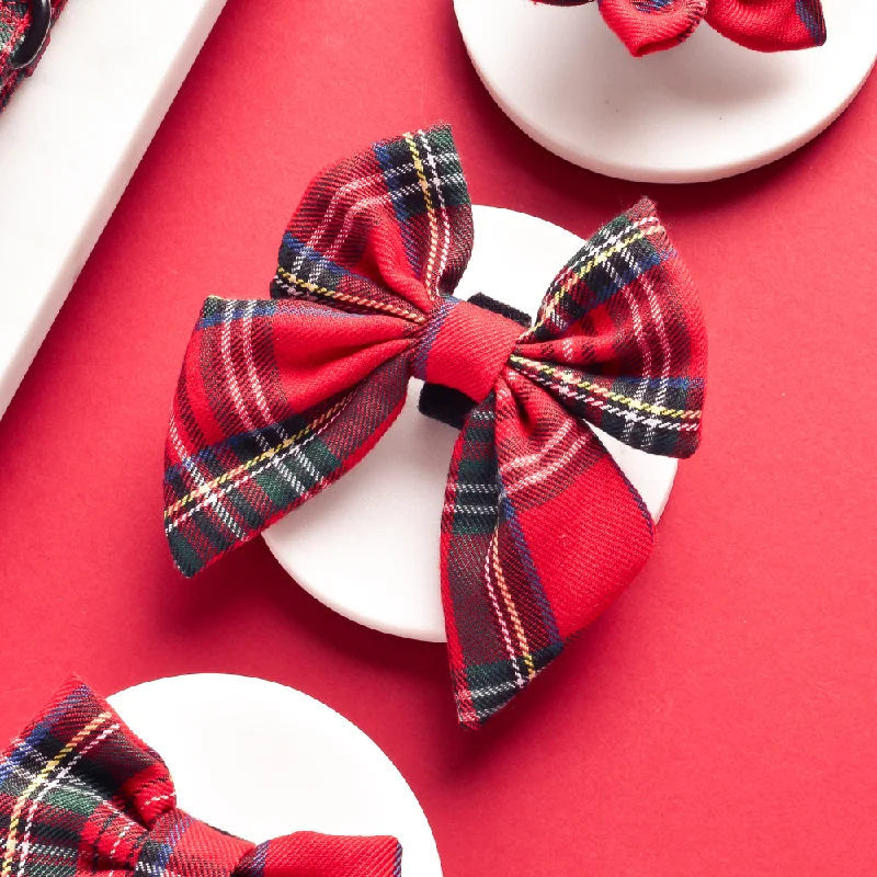 unique silk necktie options for business wear-Tartan Sailor Bow Tie