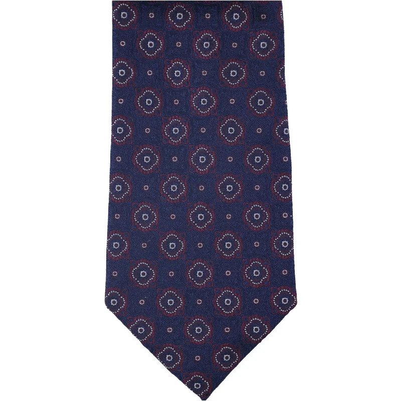 trendy silk necktie sets for business wear-Tasso Elba Mens Corsini Medallion Self-tied Necktie, Blue, One Size - One Size