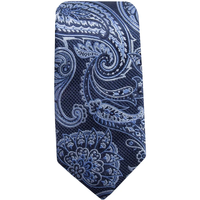 unique silk wedding bow ties for men-Tasso Elba Mens Paisley Self-tied Necktie, Blue, One Size - One Size