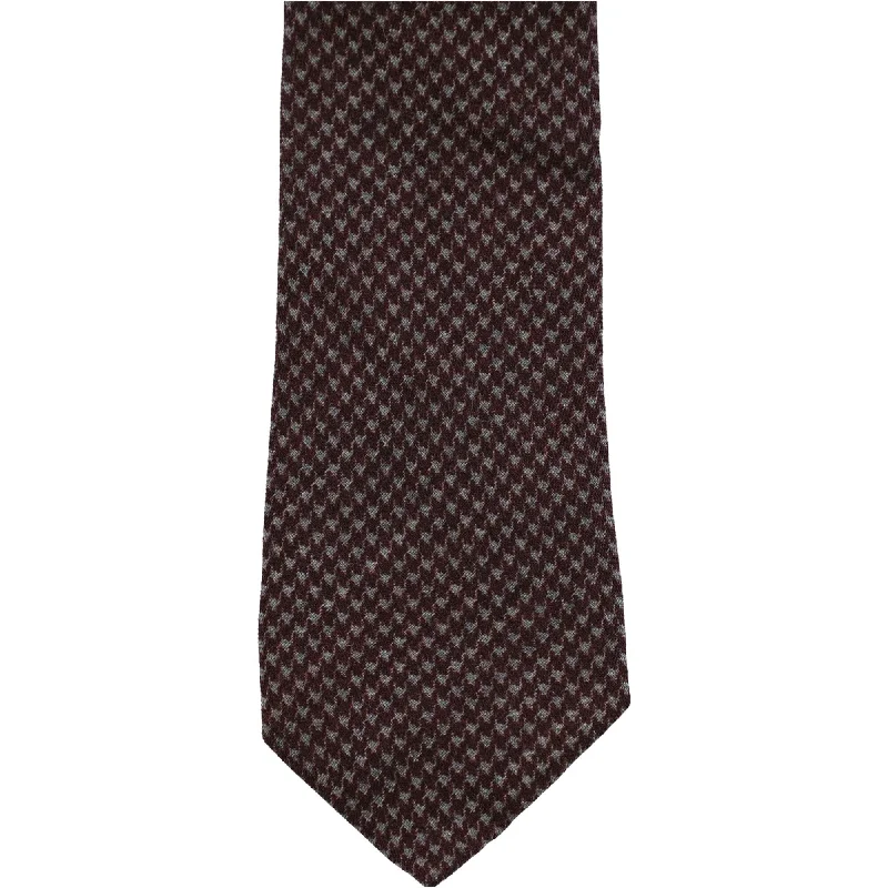 premium silk necktie designs for wedding celebrations-The Men's Store Mens Houndstooth Self-tied Necktie, Brown, One Size - One Size