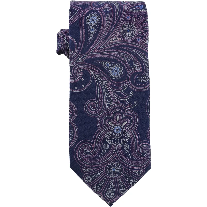 classic silk wedding necktie patterns for men-The Men's Store Mens Paisley Silk Self-tied Necktie, Blue, One Size - One Size