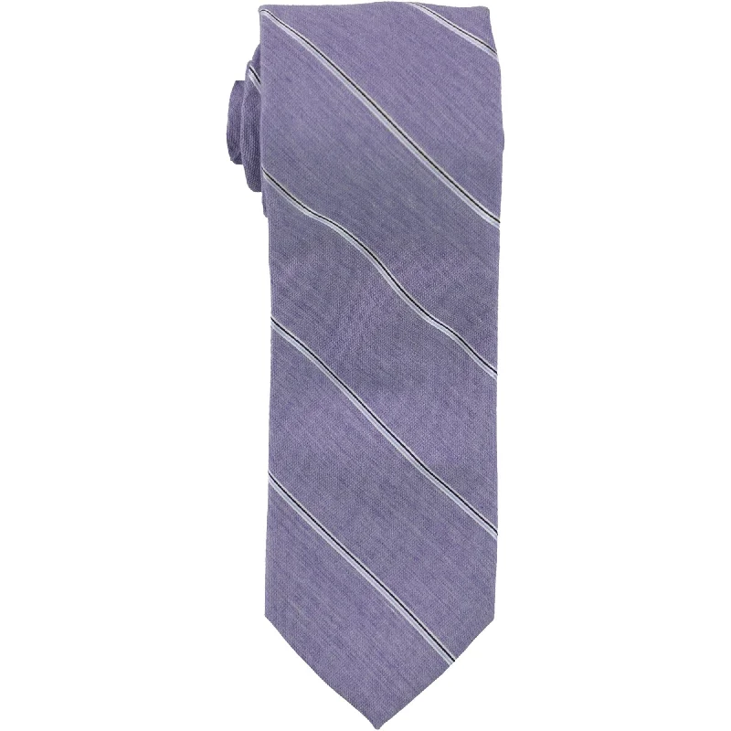 luxury silk necktie designs for business wear-The Men's Store Mens Spaced Striped Self-tied Necktie, Purple, One Size - One Size