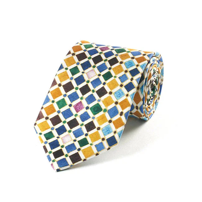 designer silk necktie designs for office wear-Alhambra Tiles Tie