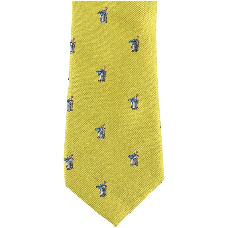 premium silk wedding tie ideas for men-Tommy Hilfiger Mens Cocktail Self-tied Necktie, Yellow, One Size - One Size