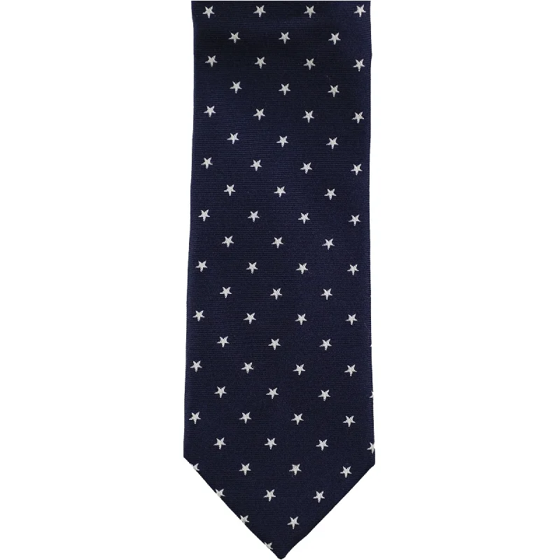 premium silk wedding tie ideas for men-Tommy Hilfiger Mens Festive Stars Self-tied Necktie, Blue, One Size - One Size