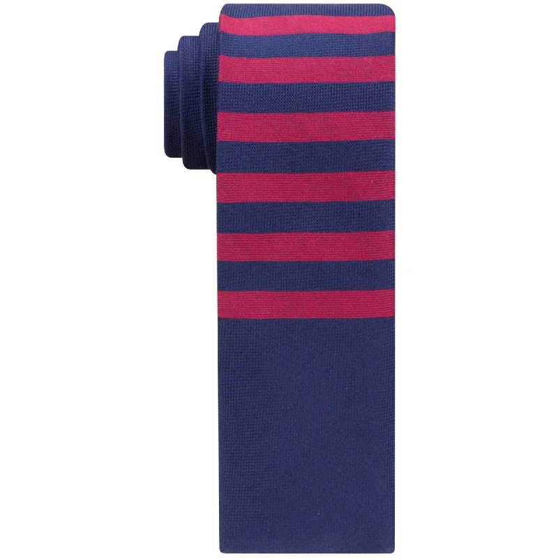 stylish silk necktie combinations for office wear-Tommy Hilfiger Mens Slim Stripe Self-tied Necktie, Blue, One Size - One Size