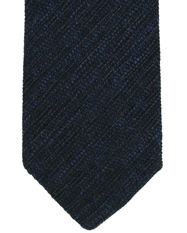 trendy silk necktie patterns for office meetings-Ungaro Tie Midnight Blue - Narrow Cut Designer Necktie SALE