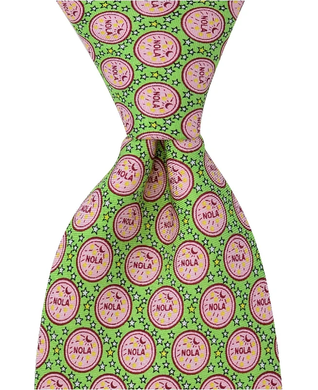 elegant silk necktie sets for business events-NOLA Water Meter Tie - Green