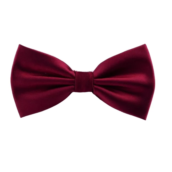 luxurious silk necktie designs for office meetings-Classy Men Wine Red Silk Pre-Tied Bow Tie