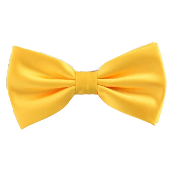 classic silk necktie ideas for office meetings-Classy Men Yellow Silk Pre-Tied Bow Tie