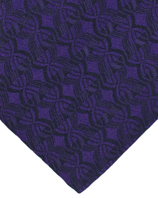 unique silk wedding bow ties for men-Zilli Silk Tie Purple Geometric - Wide Necktie SALE