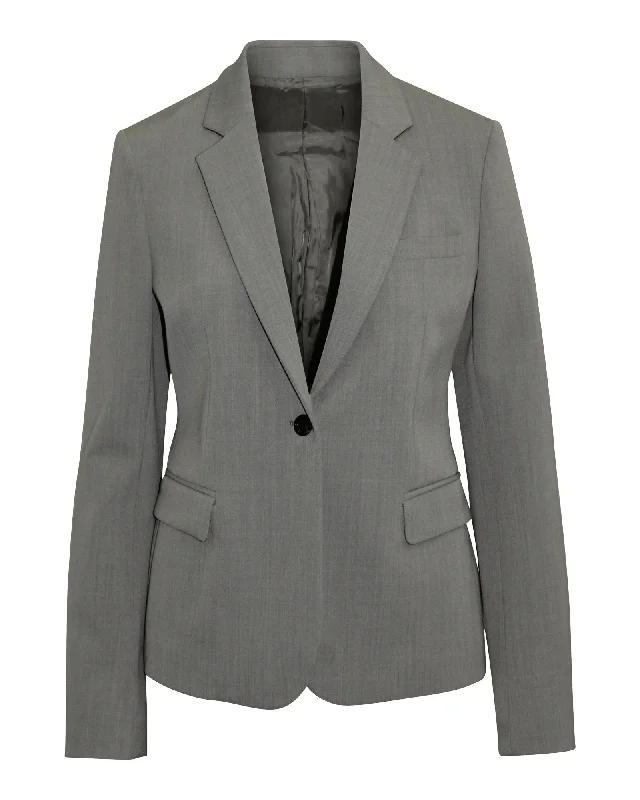 Men's wool tuxedo jacket for business gala -Joseph Single Breasted Blazer in Grey Wool