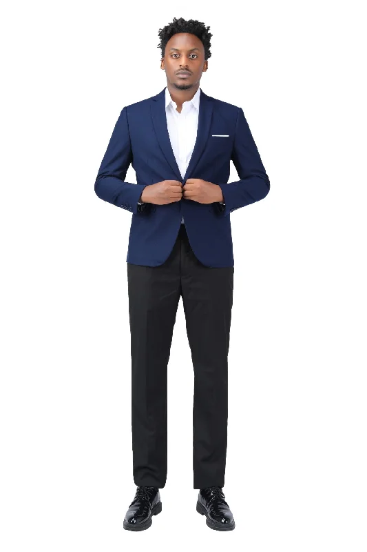 Men's premium tuxedo for evening business dinner -Lake Blue Stylish Blazer One Button Casual Blazer