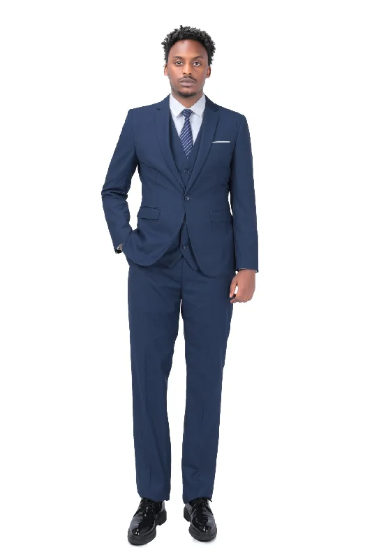 Men's luxury tuxedo for office gala reception -Navy Casual Blazer Slim Fit Business Blazer