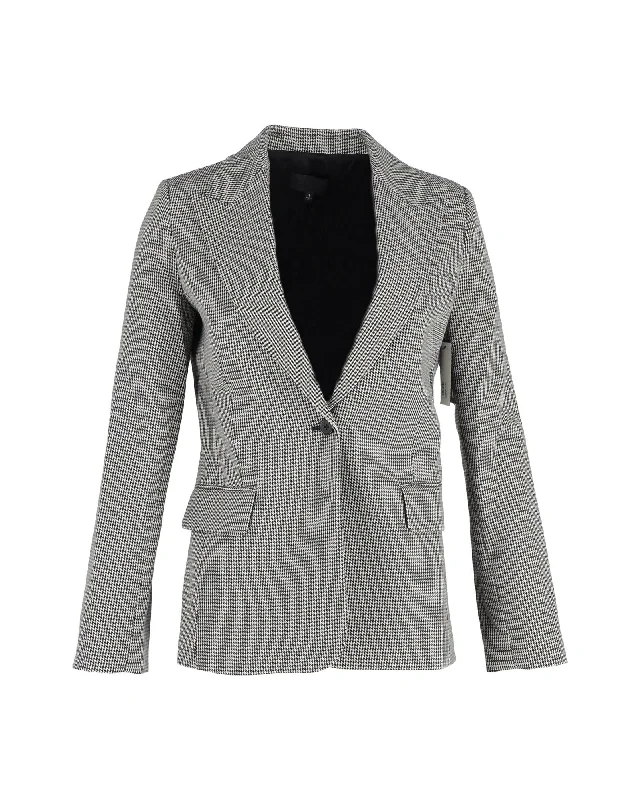 Men's modern tuxedo for office wedding reception -Nili Lotan Houndstooth Print Blazer in Multicolor Cotton