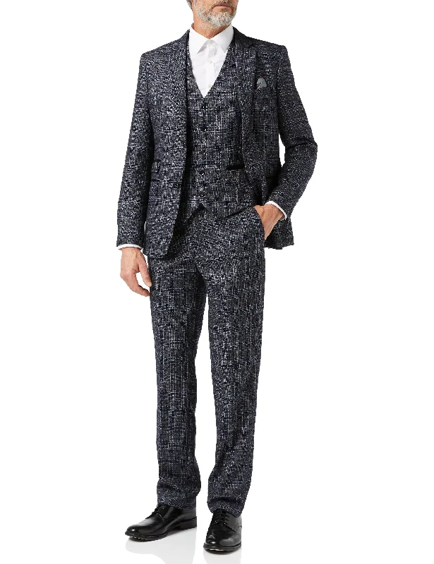 Men's designer tuxedo for office gala event -ABEL- GREY TWEED CHECK SUIT