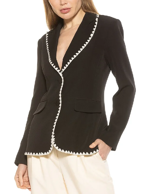 Men's luxury tuxedo jacket with satin lapels for formal dinner -Alexia Admor Jessilyn Blazer