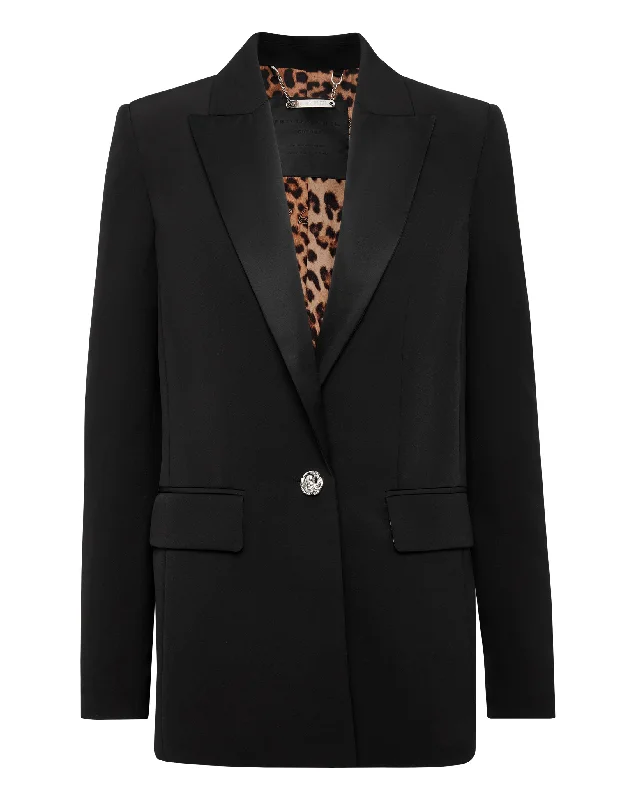 Men's wool tuxedo jacket for office business dinner -Blazer Tiger