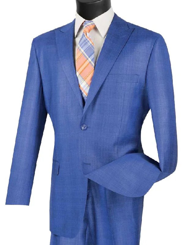 Men's tailored tuxedo for evening gala reception -Cambridge Collection-Blue Men's Glen Plaid Suit