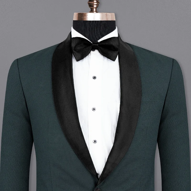 Men's modern tuxedo jacket for formal office dinner -Charade Wool Subtle Textured Rich  Premium Tuxedo Blazer