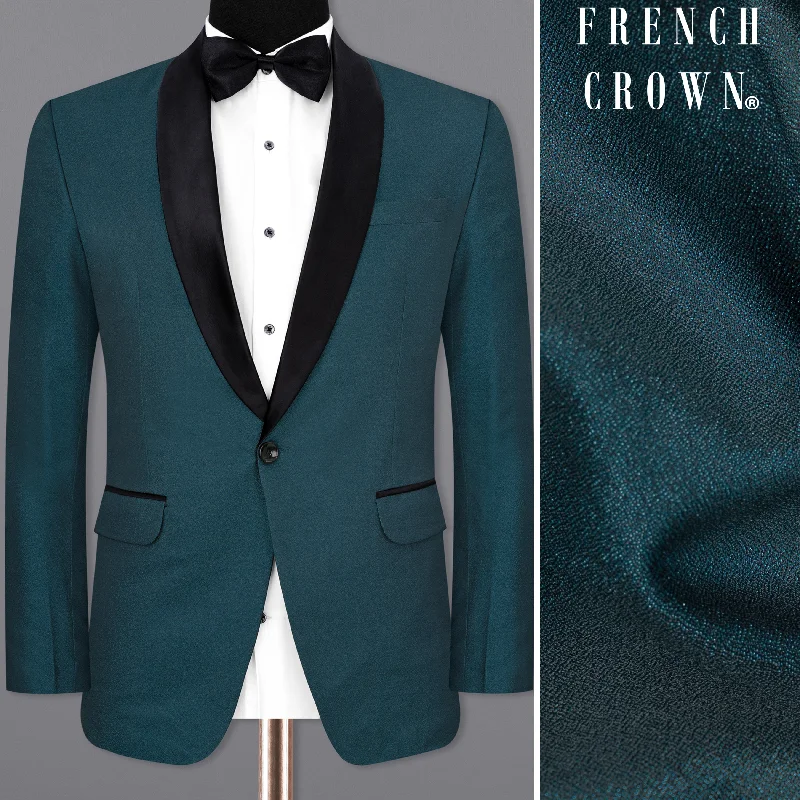 Men's slim fit tuxedo jacket for office wedding party -Cyprus Green Designer Tuxedo Blazer