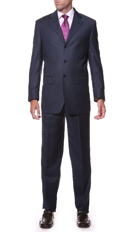 Men's luxury tuxedo for black tie formal event -FS23 Navy Regular Fit 2pc 3 Button Suit