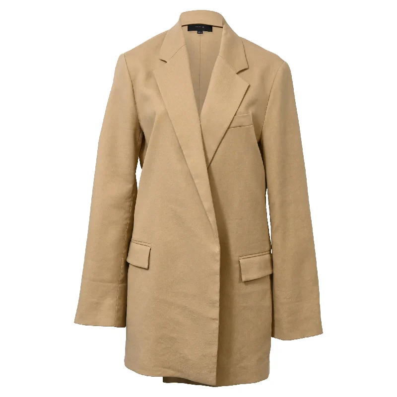 Men's designer tuxedo for office gala event -Joseph Julia Oversized Open Blazer in Brown Linen