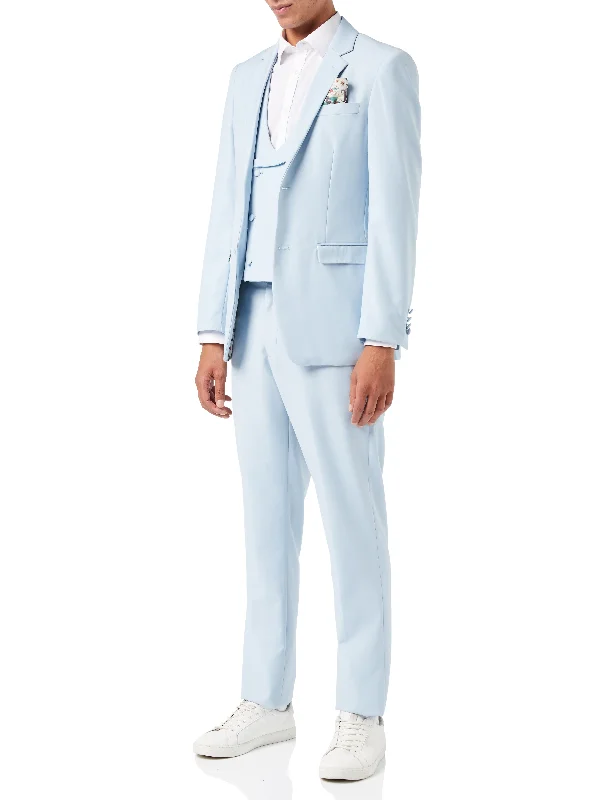 Men's premium tuxedo for corporate event dinner -LETE - Pale Blue Summer Wedding Suit