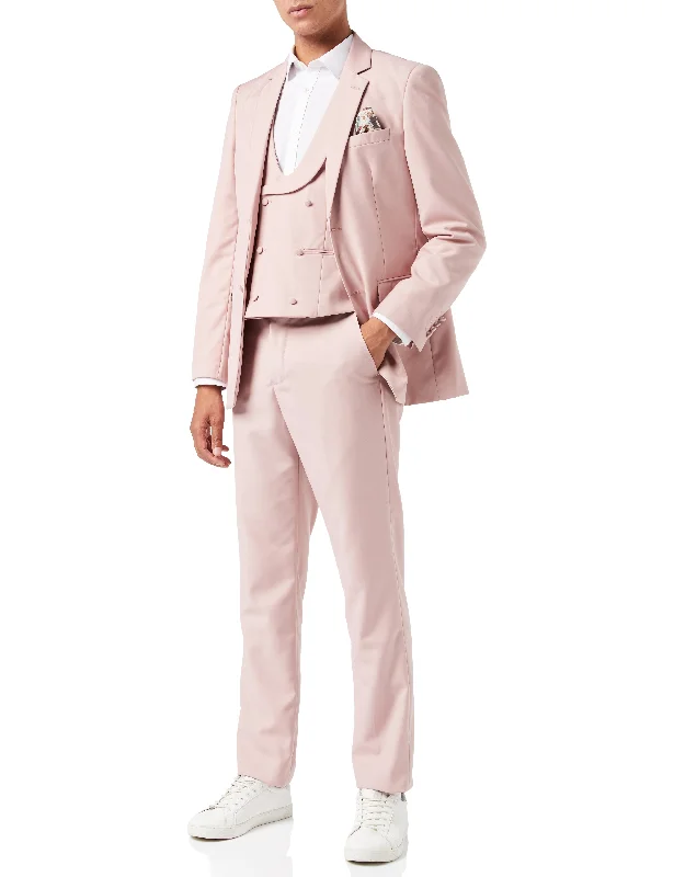 Men's modern tuxedo jacket for evening business event -LETE - Pink Summer Wedding Suit