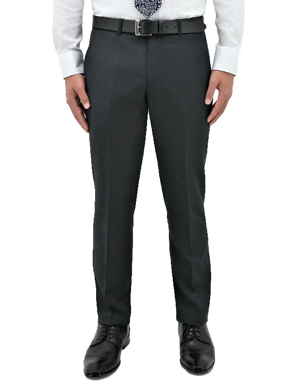 Men's modern tuxedo jacket for evening wedding party -Lyon 704 Charcoal Wool Trouser