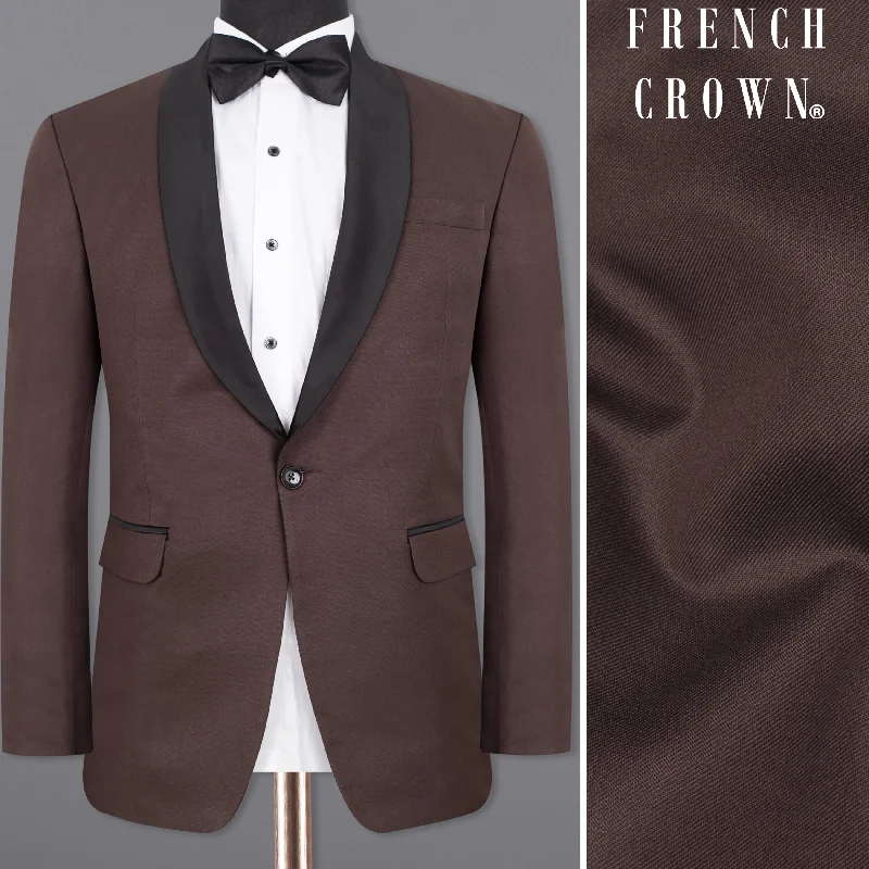 Men's modern tuxedo for corporate gala reception -Matterhorn Brown Wool Rich Tuxedo Blazer