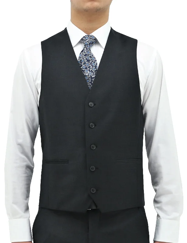 Men's slim fit tuxedo for corporate dinner gala -Ryan 106 Charcoal Wool Waistcoat