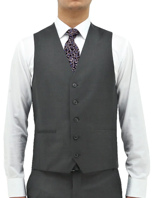 Men's wool tuxedo jacket for business gala -Ryan 106 Grey Wool Waistcoat