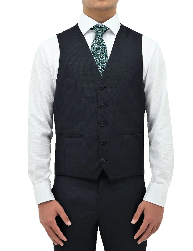 Men's formal tuxedo jacket for business meeting -Ryan 704 Navy Wool Waistcoat