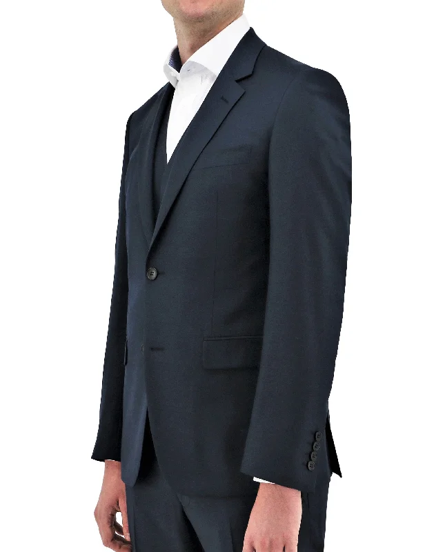 Men's slim fit tuxedo with satin lapels for evening dinner -Shape 106 Navy Wool Suit Jacket