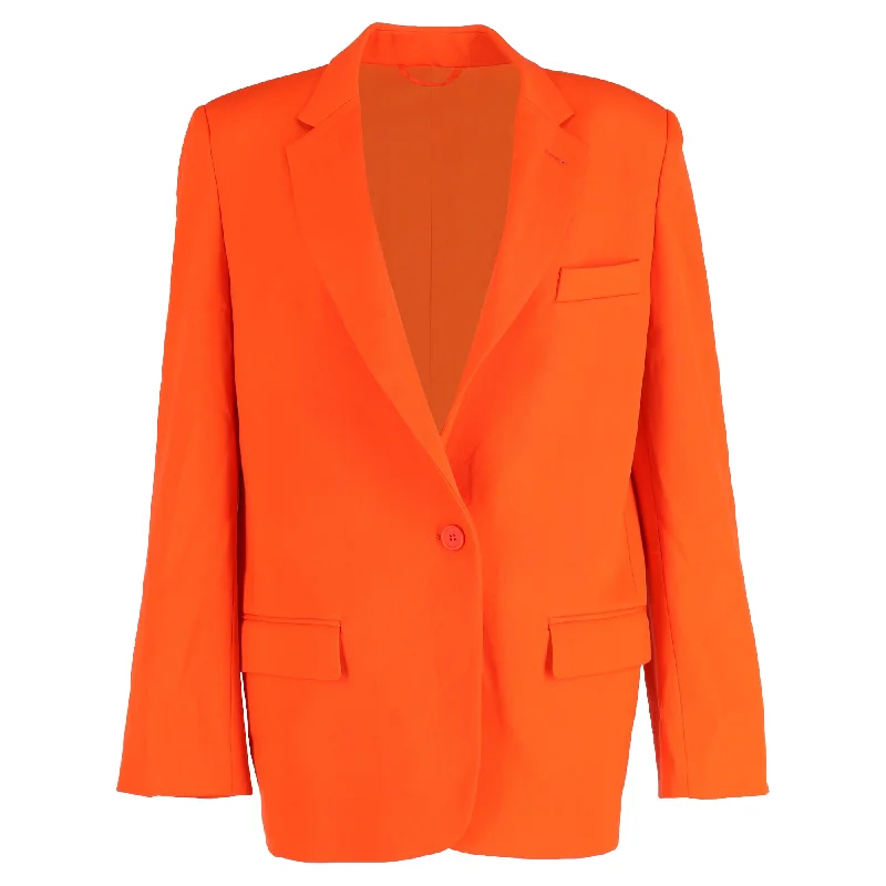 Men's classic tuxedo jacket for evening event -The Attico Oversized Single-Breasted Blazer in Orange Polyester