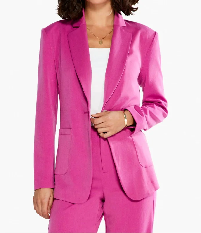 Men's modern tuxedo jacket for office gala dinner -Work It Blazer In Orchid Petal